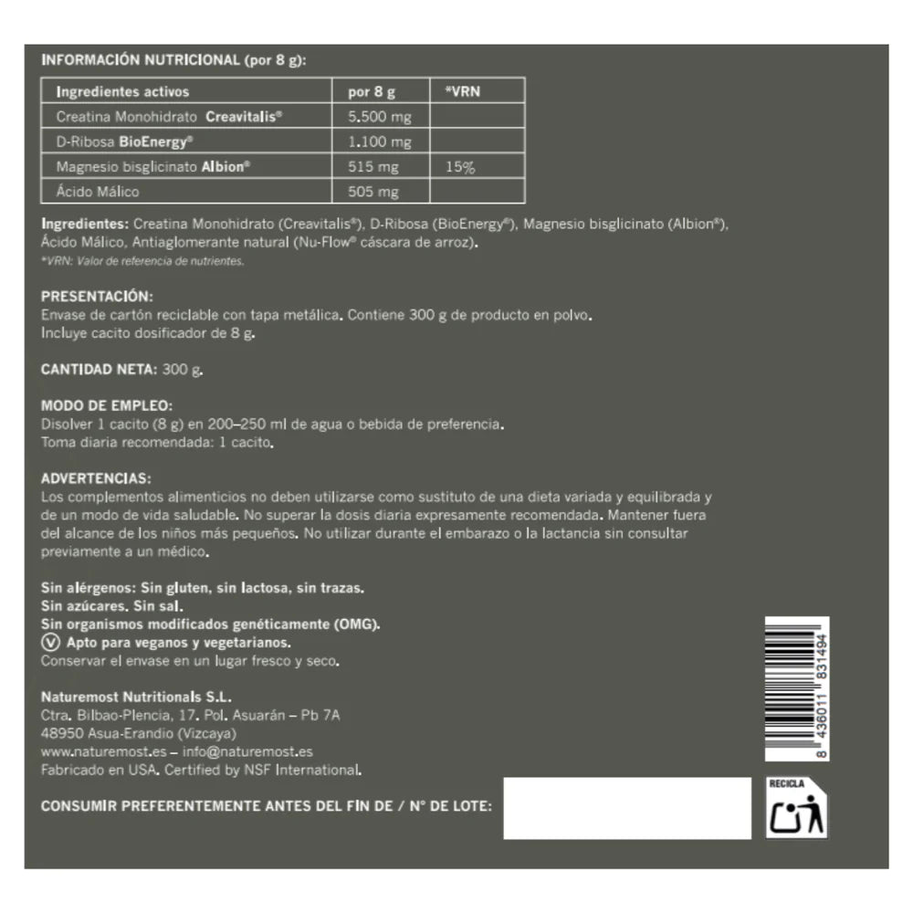 PowerATP® - Creatina + D-Ribosa + Magnesio Bisglicinato