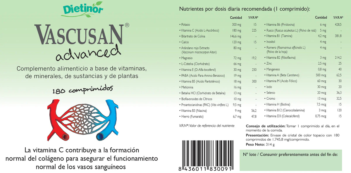 Vascusan Advanced / 180 TABLETAS