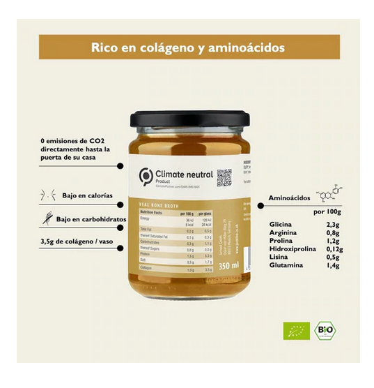 CALDO DE HUESOS DE TERNERA LECHAL - 100% BIO