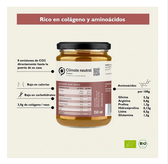 CALDO DE HUESOS DE POLLO - 100% BIO